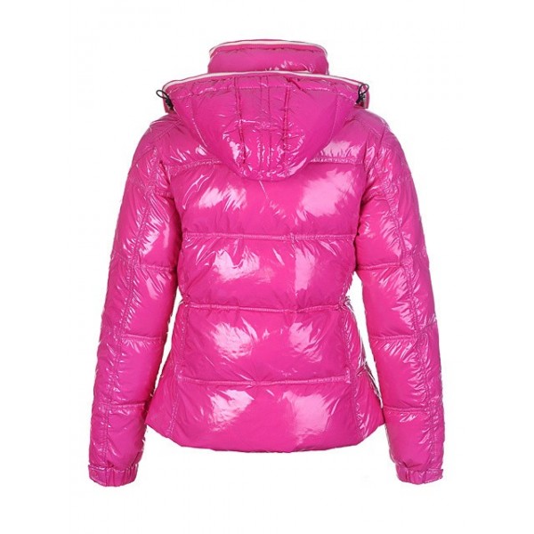 Moncler Rosa Mock Collar E Zipper corto Belle Donna Cappotti uscita
